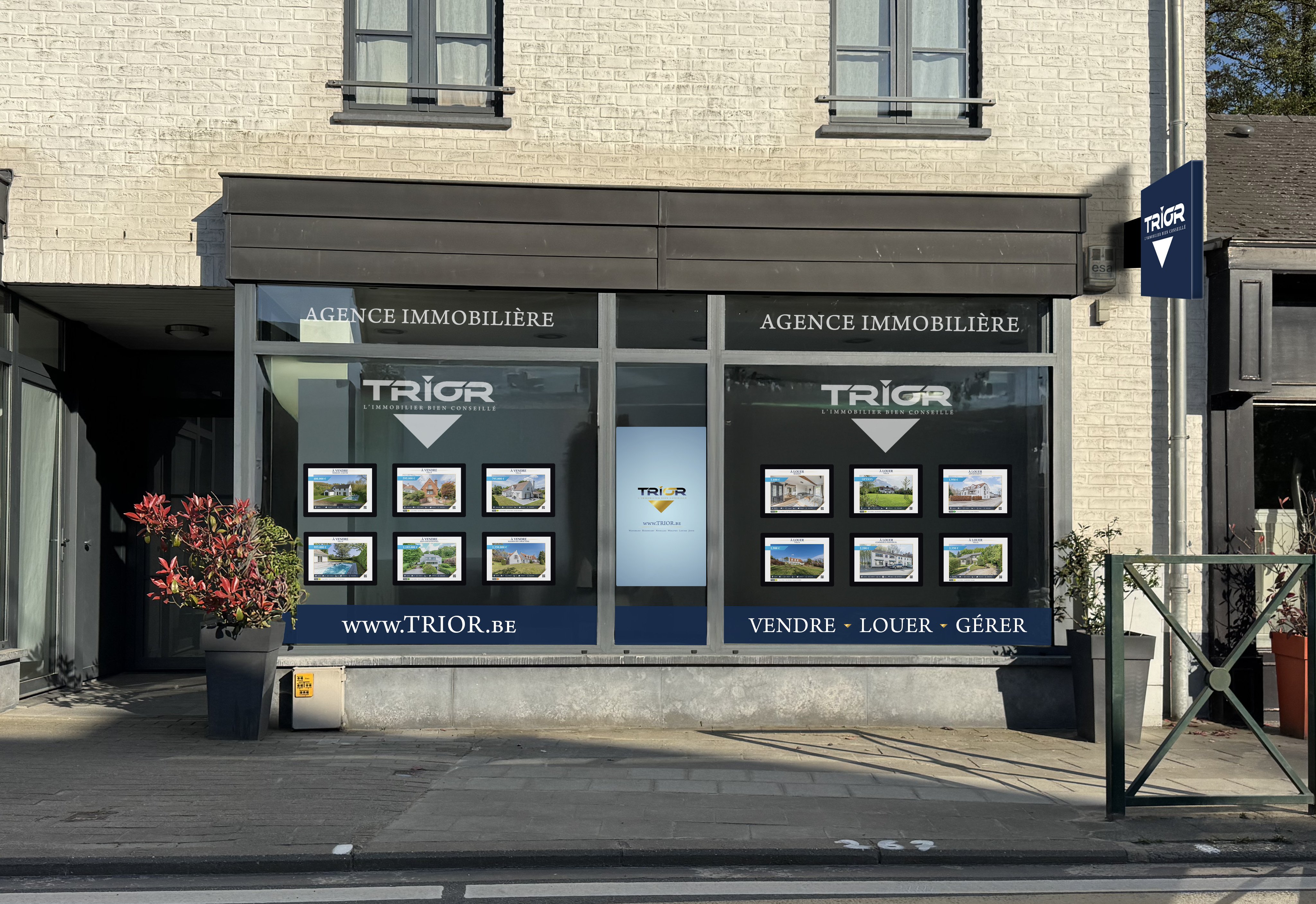 photo de la façade de l'agence immobilière TRIOR à Lasne