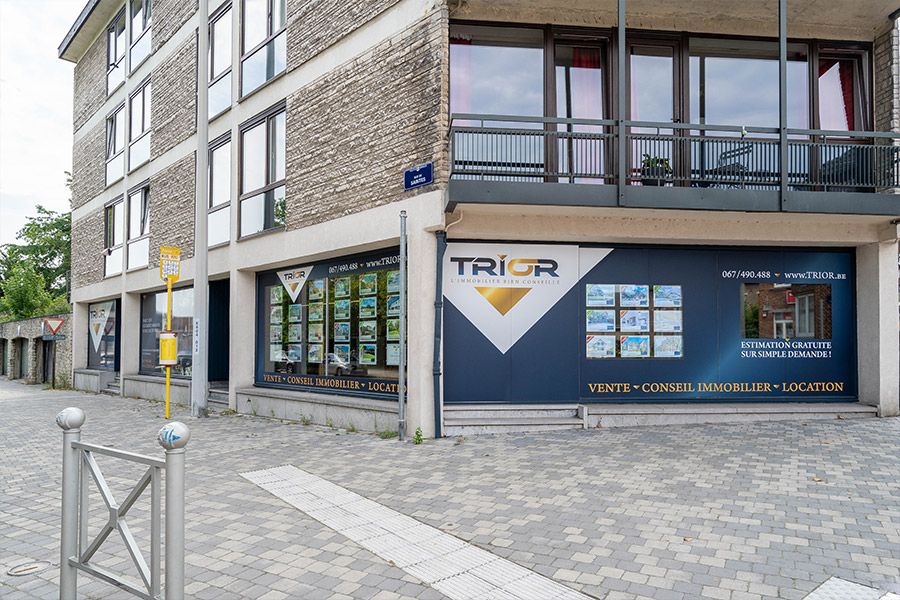 photo de la façade de l'agence immobilière TRIOR à Nivelles